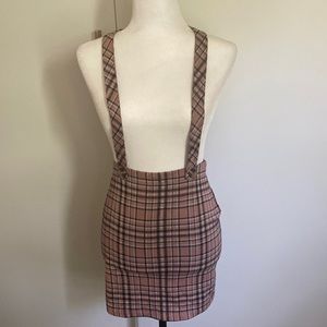 Hollister plaid mini skirt with straps
